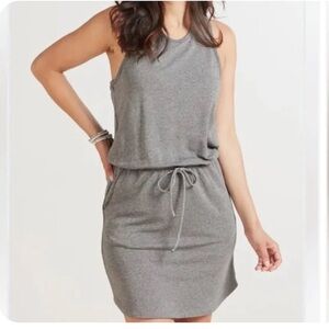 SUNDRY for Evereve “The Weekender” Grey Knit tank dress with tie waist
